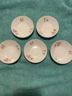 昭和レトロ　セーエー陶器　小皿　5枚セット　醤油皿　金縁　豆皿