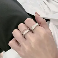 レイヤー チェーン シルバー925 S925 リングセット 保存袋 C255-1