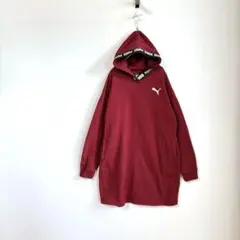 プーマ パーカー ミニワンピース ラメ ロゴ フード付き ゆったり 洗える S