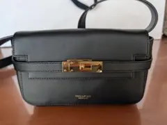 VIOLAd’ORO ブラック レザー ショルダーバッグ ウエストポーチ