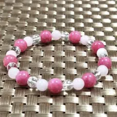 ロードクロサイト3A＆ローズクォーツ3A＆水晶3Aブレスレット