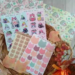 ねこだらけセット 福袋 2026 手帳 シール デザインペーパー デコキッド