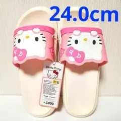 【新品タグ付き】韓国ダイソー　ハローキティ　シャワーサンダル　24.0cmのサムネイル