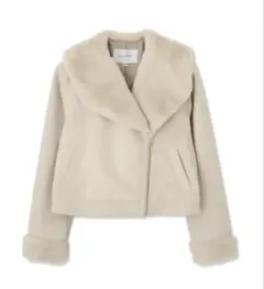 フェイクファー テーラード ジャケット アウター　ミドル丈