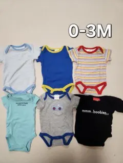 ロンパース　ボディースーツセット 0-3M 6点セット　男の子