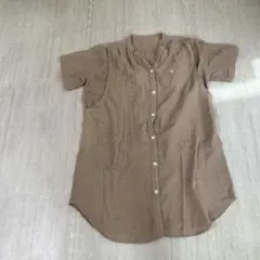 ベージュ 半袖 ボタン付き マタニティパジャマ