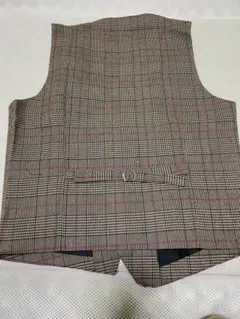 チェック柄ブラウンベスト Mサイズ