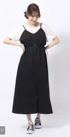 新品タグ付き★CutieBlondeフロントZIP ドロストキャミワンピース L