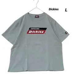 美品 Dickies ロゴ刺繍 半袖Tシャツ L グレー 綿100 ゆったりのサムネイル