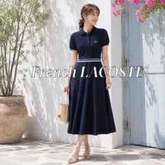 極美品⭐️希少CHEMISE LACOSTE フランス製マキシワンピース42 黒