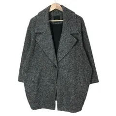 B15482 美品スピックアンドスパンWスライバーヘリンボーンミドルコート