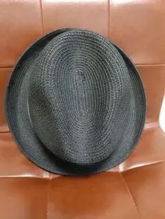 BEAMS ペーパーハット ブラック 中折れハット リボン