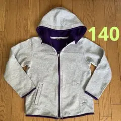 UNIQLO フード付き パーカー グレー 裏フリース 上着 ジャケット 140