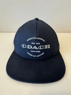 新品】COACH コーチ トラッカー キャップ エンブロイダード ネイビー