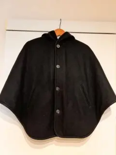 A.P.C. フード付きウールポンチョ ブラック S