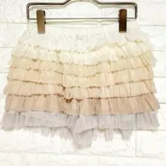 ジェラートピケ　ジェラピケ　グラデーションチュールショートパンツ　フリル　部屋着