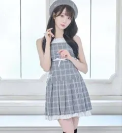 ミシェルマカロン チェックベルトジャンスカセット - メルカリ