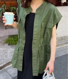 Discoat スタンドネックミリタリーベスト