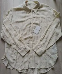 Spick and Span 美品ジャガードレースハーフスリーブシャツ開襟シャツ
