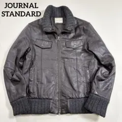 ジャーナルスタンダード 羊革 レザージャケット リブブルゾン ダークブラウン