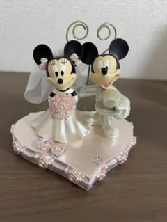 (美品)ミッキーミニー　ウエディングフォトスタンド ディズニーフィギュア 結婚式