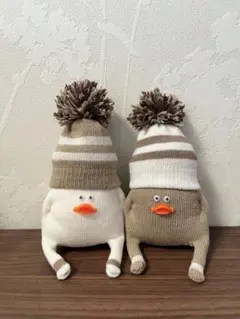 ハンドメイド　カフェオレ　靴下　ぬいぐるみ　ソックスモンキー　ソックモンキー