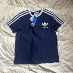 新品未使用adidas ネイビー ストライプtシャツ 半袖　y2k