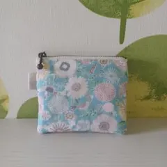 ハンドメイド ミニポーチ コインケース 花と鳥柄