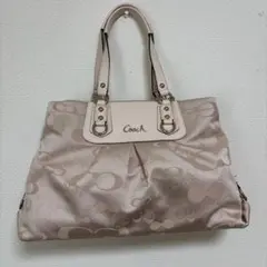 COACH シグネチャー ハンドバッグ ピンクベージュ