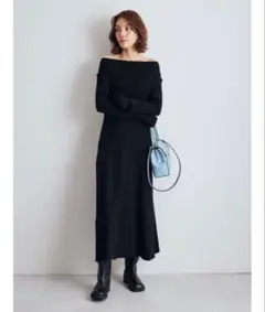 マルチWAYオフショルダーリブニットワンピース