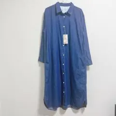 【新品タグ付き】無印良品 洗いざらしデニム 長袖シャツ ワンピース XL