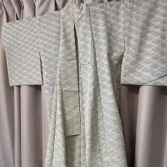 小紋　夏用　抽象模様　クリーム色　菱模様　着物　074tz 小紋 夏用 抽象模様 クリーム色 菱模様 着物 074tz - メルカリ