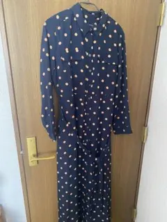 未使用★BANANA REPUBLIC ネイビー ドット柄 ワンピース