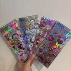 シャカシャカシール　ぷっくりシール　キラキラシール　４枚セット
