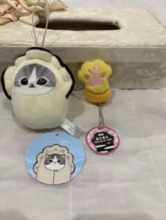 モフサンドかきにゃんぷにゃぷにゃ約10cmとミニミニ肉球マスコットのセット