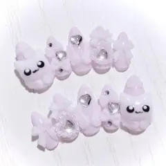 No.940　ネイルチップ 現品 量産型 地雷系 サブカル ピンク 猫 平成女児