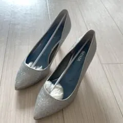 BENIR シルバー グリッターパンプス ヒール7cm 結婚式