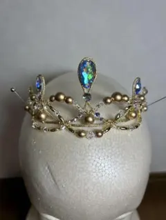 シルバーのサークルティアラ（サイドパーツ付き）＊バレエティアラ(No