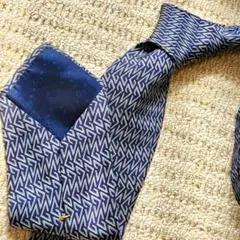 美品✨GUCCI ネイビー 総柄 G ロゴ インターロッキング シマ ネクタイ
