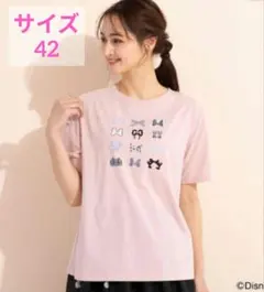 ☆美品☆ローズティアラ ディズニー Tシャツ ミニー ピンク 42 バックリボンのサムネイル