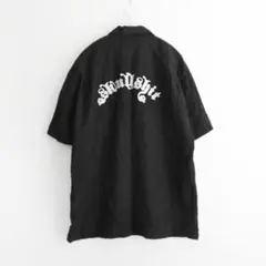 SKULLSHIT 半袖シャツ ブラック 刺繍ロゴのサムネイル