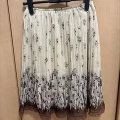 全ゴム　レストローズ　花柄 フレアスカート ひざ丈のサムネイル