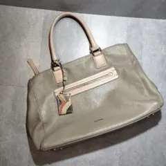 Paul Smith ロゴチャーム付きハンドバッグ グレージュ×ピンクのサムネイル
