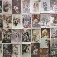 N*A様 30枚①少女のみフランス アンティーク ポストカード 紙もの ジャンク