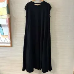 極美品 ヴラスブラム vlas blomme レイヤードワンピース 黒 コットン 