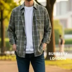 美品✨️BURBERRYLONDON　オリーブグリーン　チェック柄　オーダメイドのサムネイル