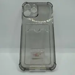 iPhone13ProMax スケルトン ソフトケース カード収納付き 衝撃吸収