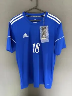 adidas サッカーシャツ 青 18