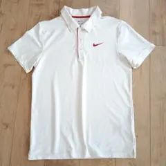 NIKE Dri-FIT ポロシャツ ホワイト　ワンポイント　Mのサムネイル