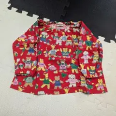 ミキハウス　スモッグ　総柄　М　80 90　レトロ